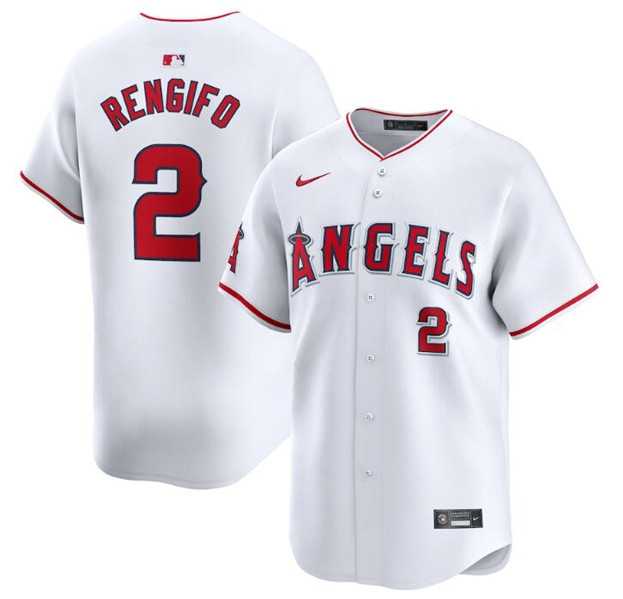 Men%27s Los Angeles Angels #2 Luis Rengifo White Home Limited Baseball Stitched Jersey Dzhi->los angeles angels->MLB Jersey